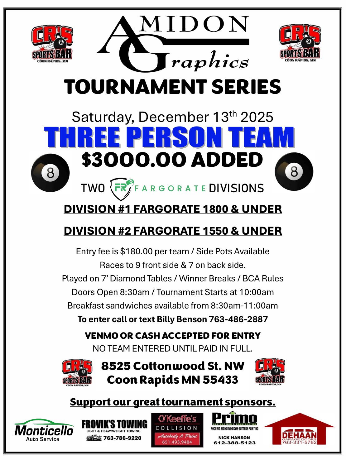 Tournament flyer / rules image